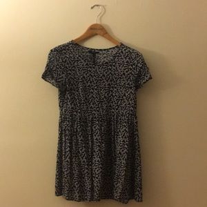 Forever 21 black & white floral babydoll dress S